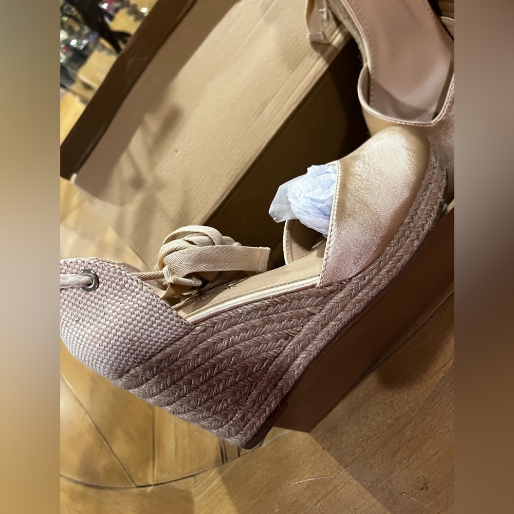 Satin Espadrille Wedges